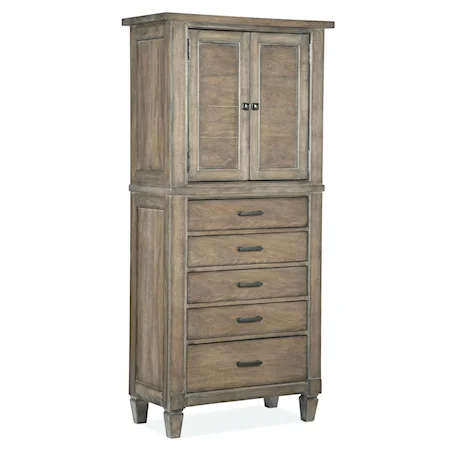 Kitchen Pantry Cabinet with 5 Drawers and 2 Doors